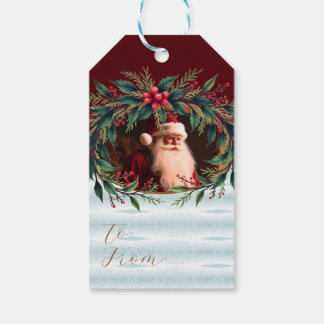 Elegant Santa Clause Gift Tag Cadeaulabel