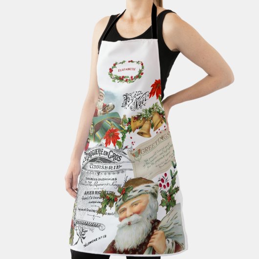 Elegant  Santa Collage Kerst Schort (Insitu)