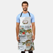 Elegant Santa Collage Kerst Schort (Gedragen)