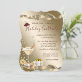 Elegant, Santa Hat, Oranje cocktail kerst Kaart (Staand voorkant)