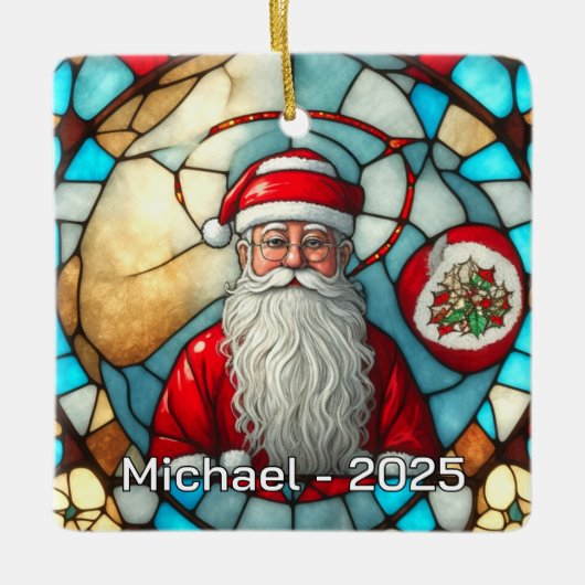 Elegant Santa Portrait Keramisch Ornament