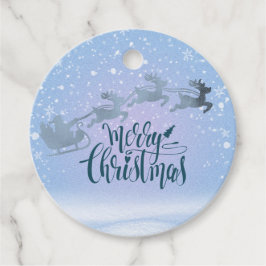 Elegant Santa & Sleigh Christmas Winter Wonderland Bedankjes Labels