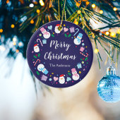 Elegant Santa Snowman Candy Cane Kerstmis Keramisch Ornament