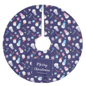 Elegant Santa Snowman Candy Cane-kerstpatroon Kerstboom Rok (Voorkant)