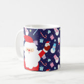 Elegant Santa Snowman Candy Cane-kerstpatroon Koffiemok (Voorkant links)