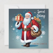 Elegant Santa Special Delivery Christmas Greeting Feestdagenkaart (Voorkant)