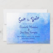 Elegant Santorini Greece Foto Waterverf Save The Date (Achterkant)