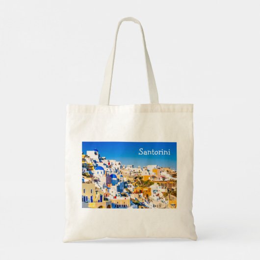 Elegant Santorini Griekenland Schilderachtig Tote Bag (Achterkant)