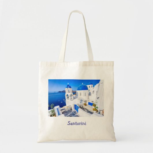 Elegant Santorini Griekenland Schilderachtig Tote Bag (Voorkant)