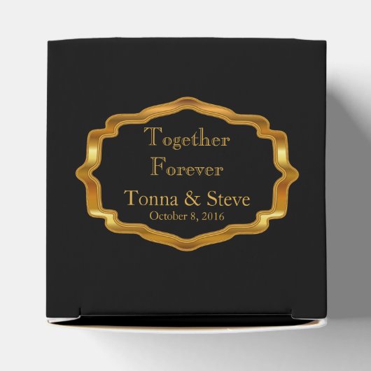 Elegant Sapphire Blue Marble en Gold Favor Box Bedankdoosjes (Bovenkant)