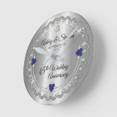 Elegant Sapphire Diamonds 45th Wedding Jubileum Ronde Klok (Hoek)