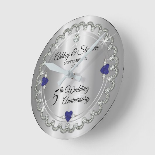 Elegant Sapphire Diamonds Jubileum Ronde Klok (Hoek)