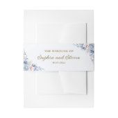 Elegant Sapphire & Ivory Floral Wedding Invite Uitnodigingen Wikkel (Voorkant Voorbeeld)