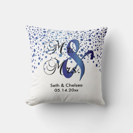 Elegant Sapphire Stippen | Weddenschap | Personali Kussen (Voorkant)