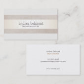 Elegant Satijn Gouden Streep Beige Stylist & Desig Visitekaartje (Voorkant / Achterkant)