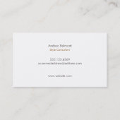 Elegant Satijn Gouden Streep Beige Stylist & Desig Visitekaartje (Achterkant)