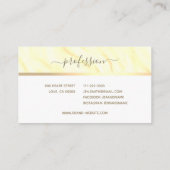 Elegant satijnen crème marmer met Lijst chique  Visitekaartje (Achterkant)