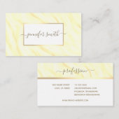 Elegant satijnen crème marmer met Lijst chique  Visitekaartje (Voorkant / Achterkant)