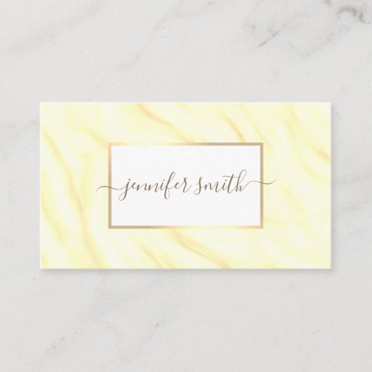 Elegant satijnen crème marmer met Lijst chique  Visitekaartje (Voorkant)