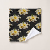 Elegant Satin Flowers op Black Bad Handdoek (Wasdoekje)