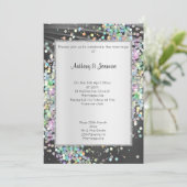 ELEGANT SATIN PAARS HOLOGRAFISCH PASTEL KAART (Staand voorkant)