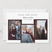 Elegant Save the Date 3 Fotocollage Rood Chic (Voorkant)