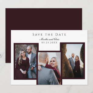 Elegant Save the Date 3 Fotocollage Rood Chic