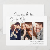 Elegant Save the Date 3 Photo Invitations (Voorkant / Achterkant)