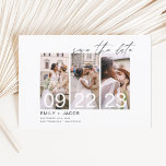 Elegant Save the Date 3 Photo Invitations<br><div class="desc">Moderne en elegante horizontale drie (3) Foto sparen de Bindende van de Datum met hand geschreven manuscripttypografie. Sparen de magneet van de datumuitnodiging omvat manuscripttypografie en chic en eenvoudig ontwerp dat u uw aangepast afbeelding van de de fotografie van het verloving kunt toevoegen aan.</div>
