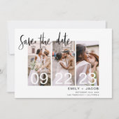 Elegant Save the Date 4 Photo Invitations (Voorkant)