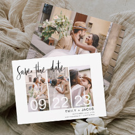 Elegant Save the Date 4 Photo Invitations