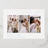 Elegant Save the Date 4 Photo Minimalist Silver Folie Uitnodiging (Voorkant)