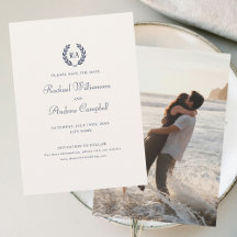 Elegant Save the Date Aankondiging Kaart Navy Blue