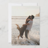 Elegant Save the Date Aankondiging Kaart Navy Blue (Achterkant)