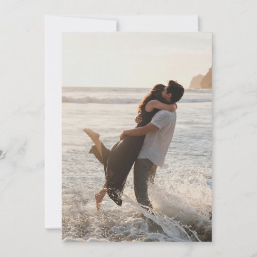 Elegant Save the Date Aankondiging Kaart Navy Blue (Achterkant)