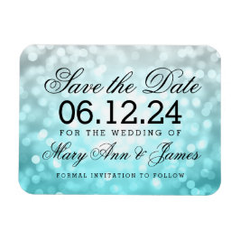 Elegant Save The Date Beach Ombre Glitter Lights Magneet