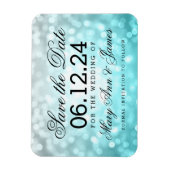 Elegant Save The Date Beach Ombre Glitter Lights Magneet (Verticaal)