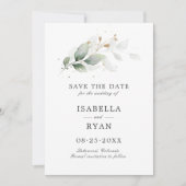 Elegant Save the Date Botanical Greenery Gold (Voorkant)