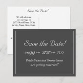 Elegant "Save the Date!" Briefkaart (Voorkant / Achterkant)
