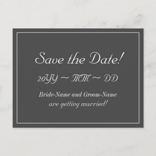Elegant "Save the Date!" Briefkaart (Voorkant)