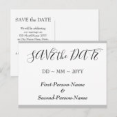 Elegant "SAVE the DATE" Briefkaart (Voorkant / Achterkant)
