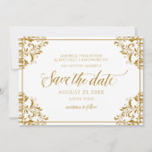 Elegant Save the Date Bruiloft  Gold Kaart (Voorkant)