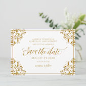 Elegant Save the Date Bruiloft  Gold Kaart (Staand voorkant)