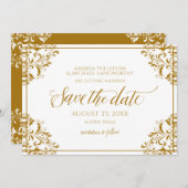 Elegant Save the Date Bruiloft  Gold Kaart (Voorkant / Achterkant)