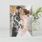 Elegant Save the Date bruiloft uitnodiging (Staand voorkant)
