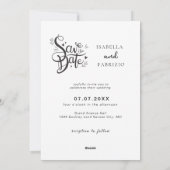 Elegant Save the Date bruiloft uitnodiging (Achterkant)