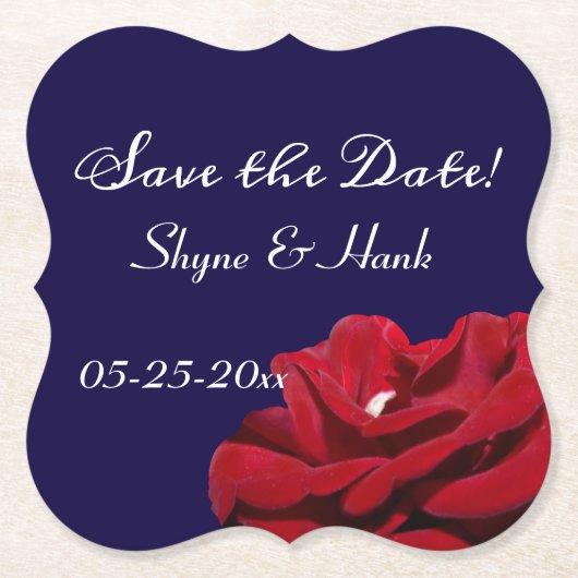 Elegant Save the Date Burgundy Floral Wedding Kartonnen Onderzetters (Voorkant)