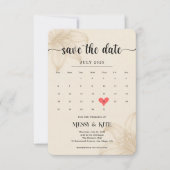 Elegant Save the Date Card – Beige Botanical (Voorkant)