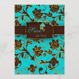 Elegant Save the Date Card Gold Floral BB 2