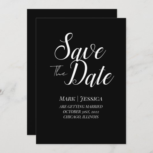 Elegant Save The Date Card | Minimal Modern (Voorkant / Achterkant)